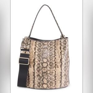 Furla Danae Croc-Embossed Bucket Bag